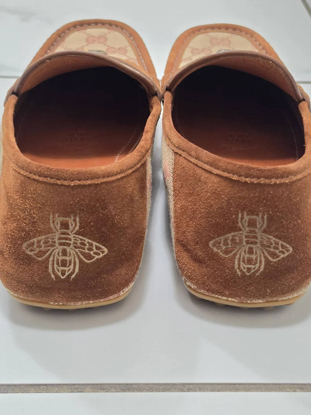 Gucci GG Canvas Suede Loafers, 8